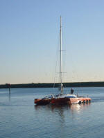 Stuart motoring in to the boatyard